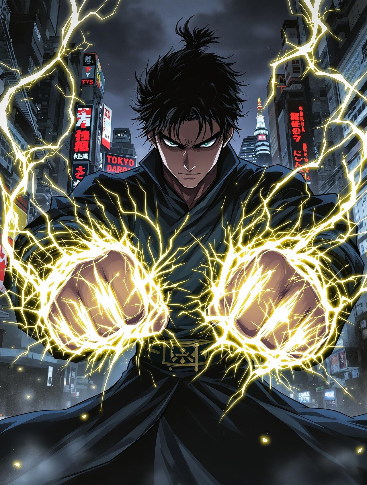 咒术回战漫画封面 - 虎杖悠仁在东京都市中展现咒力